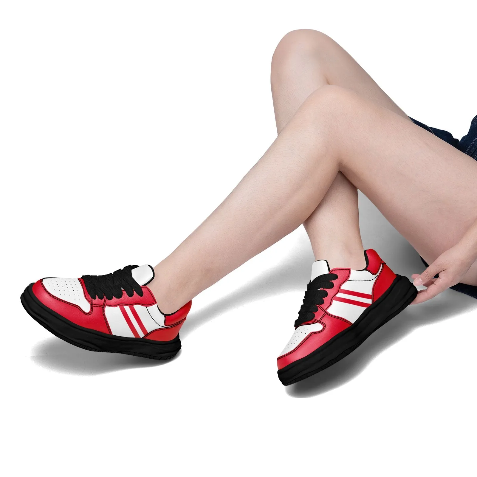 Corporate Gifts,Custom Red White Kansas City Shoes Personalized Sneaker FN032-D020389-18